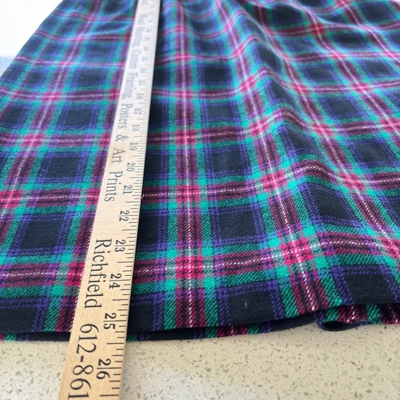 VTG Pendleton Plaid Wool Midi Skirt Womens 12P Lined Pleaded Pockets Made in USA - Picture 12 of 12